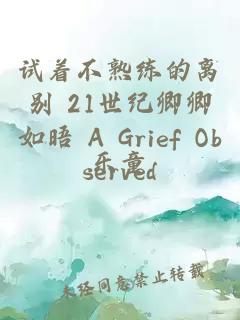 试着不熟练的离别 21世纪卿卿如晤 A Grief Observed